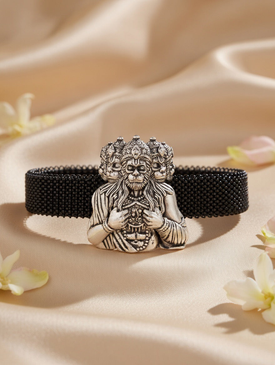 Handcrafted Oxidised Silver Men Bracelet