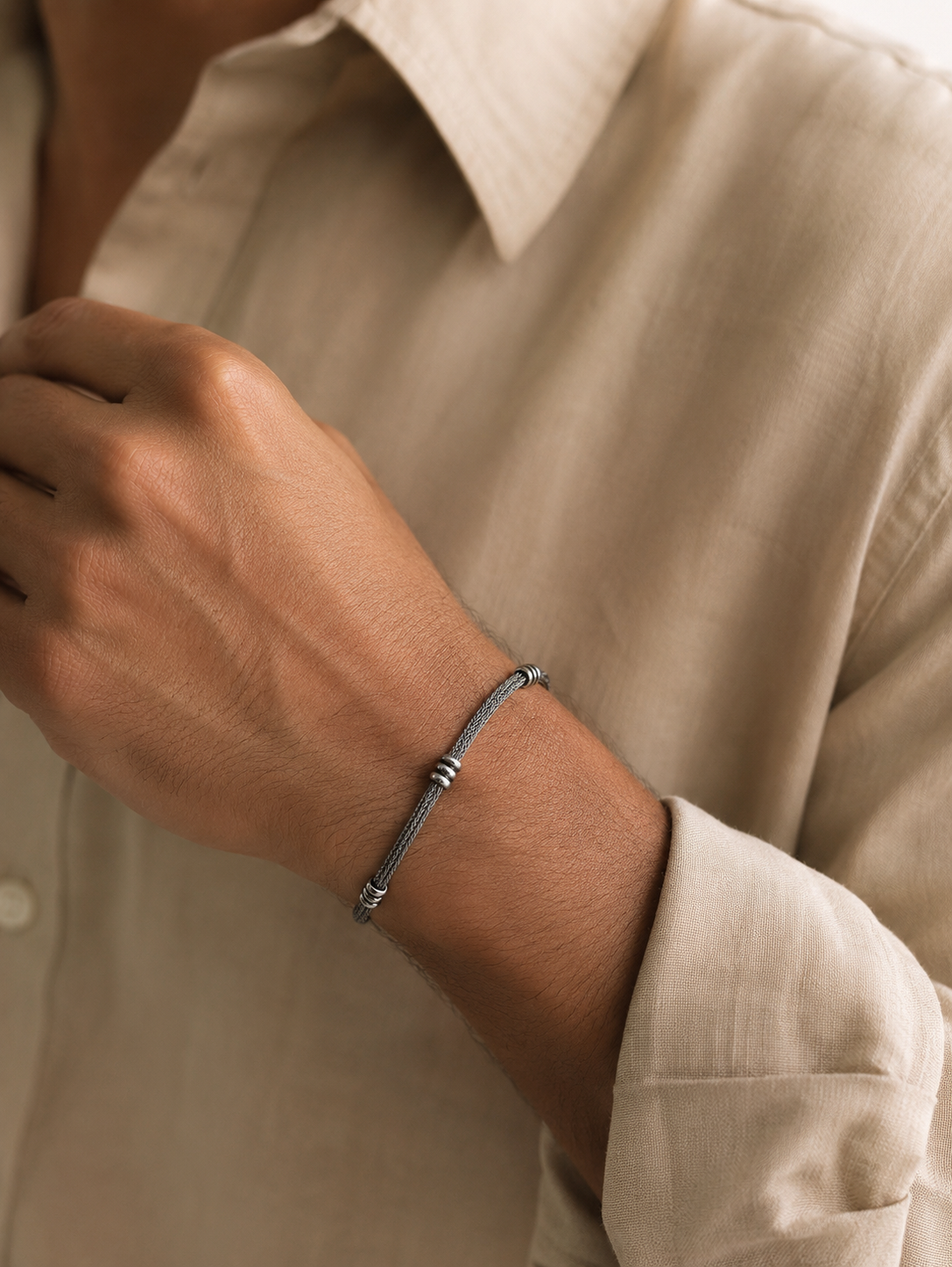HeritageMesh Oxidised Silver Bracelet