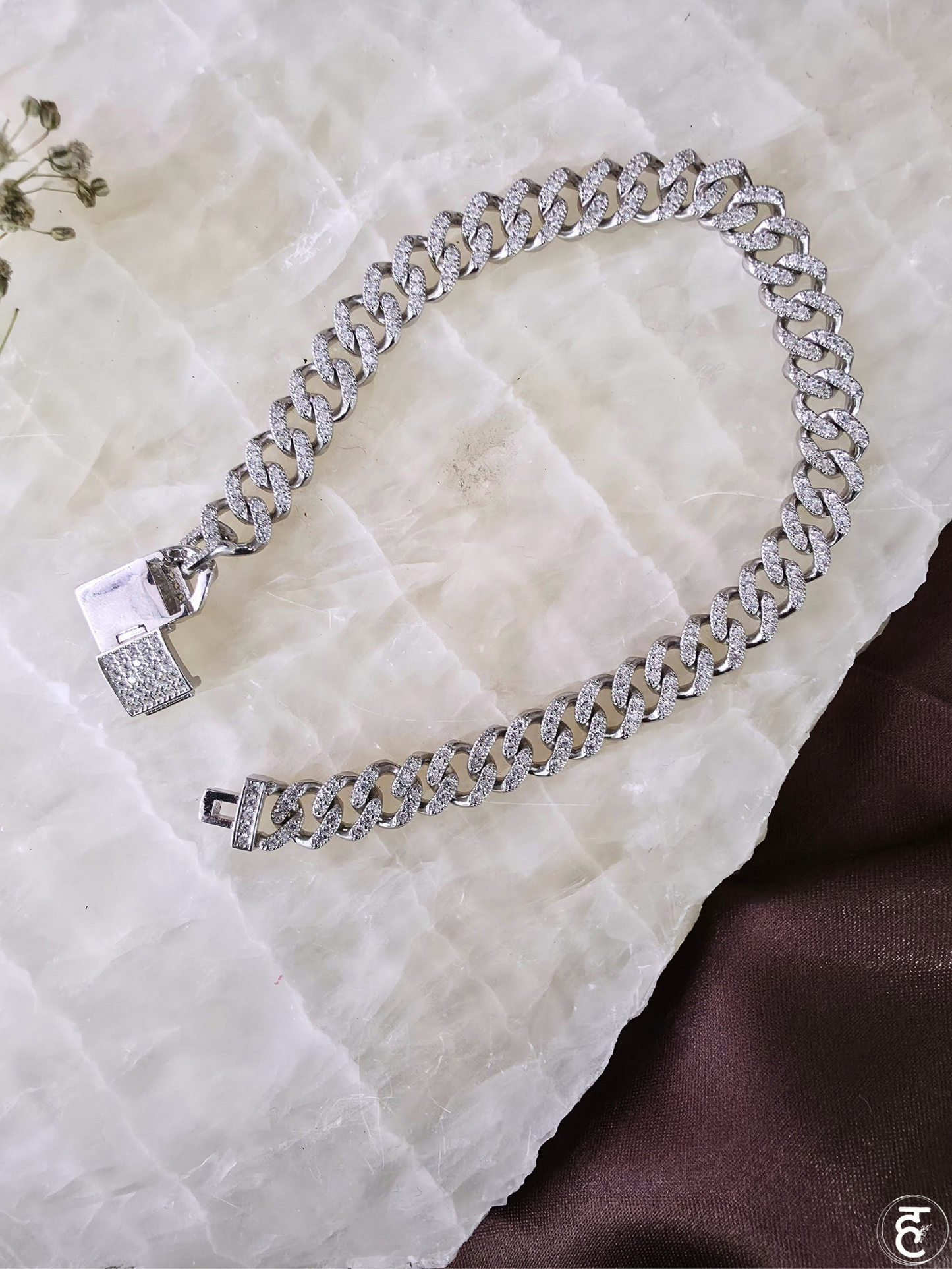 Handcrafted Oxidised Silver Men Bracelet