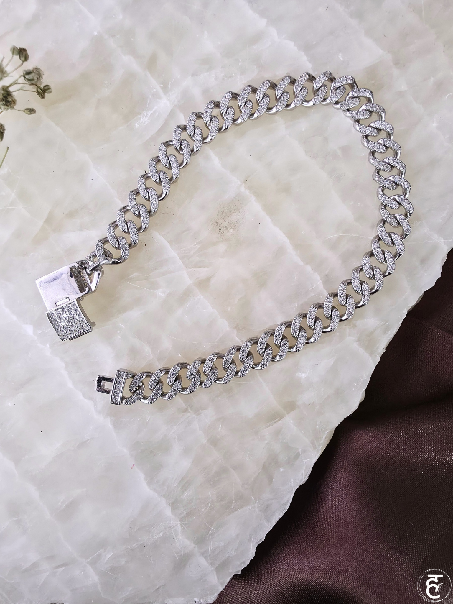 Handcrafted Oxidised Silver Men Bracelet