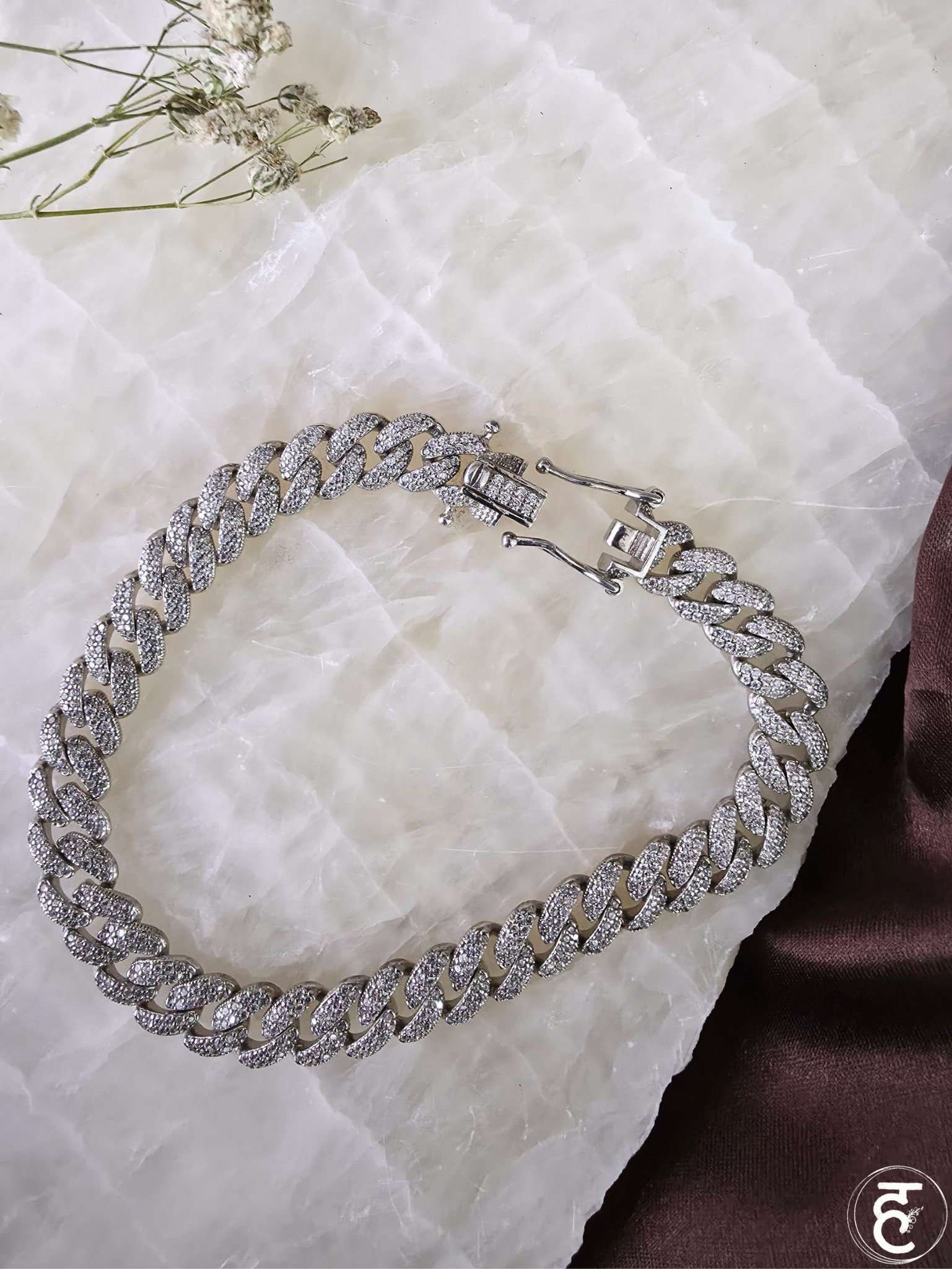 Handcrafted Oxidised Silver Men Bracelet