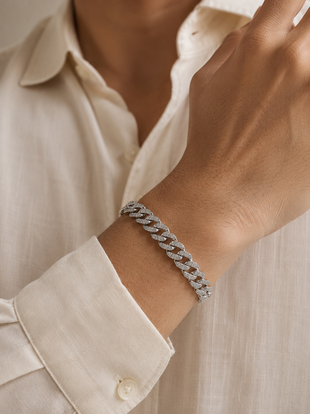 IceCurb Silver Bracelet