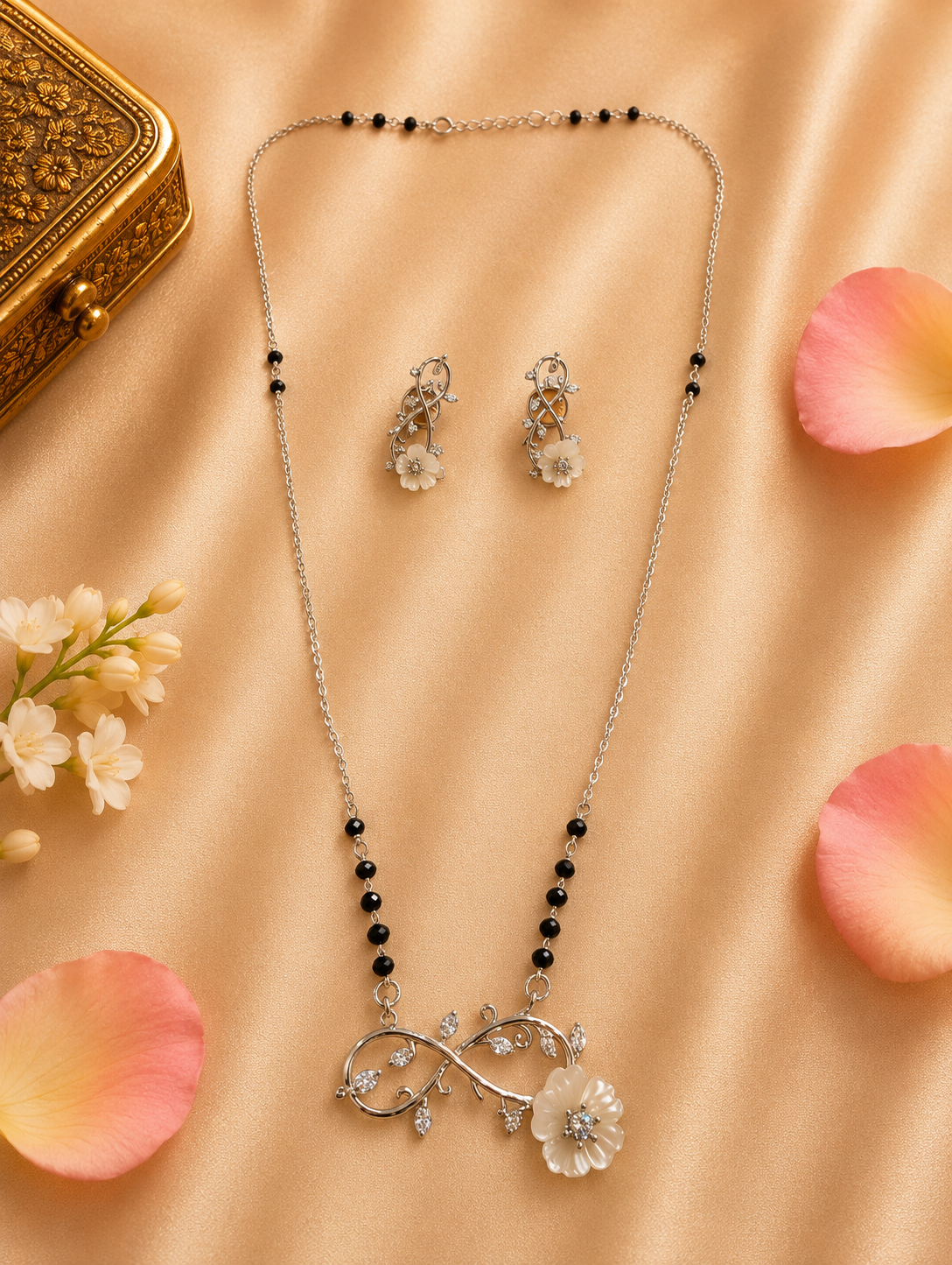 Handcrafted Oxidised Silver Mangalsutra