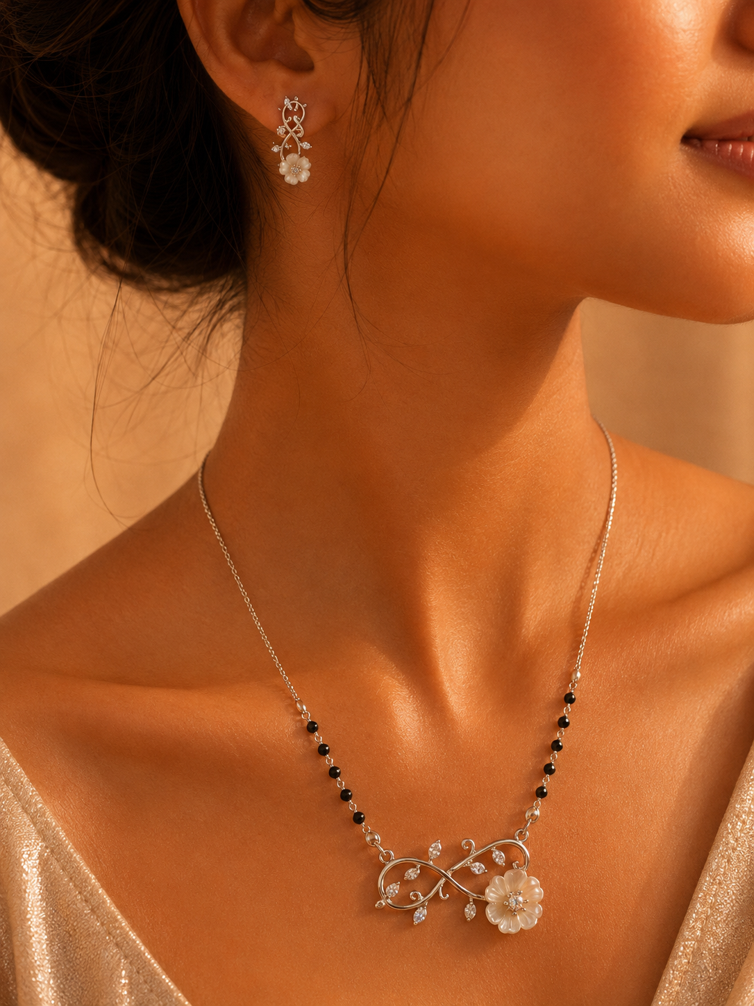 Floral Infinity Vine Mangalsutra Set