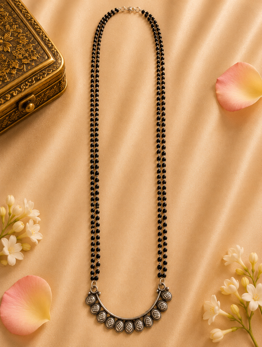 Handcrafted Oxidised Silver Mangalsutra