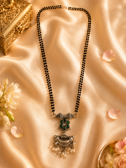 Handcrafted Oxidised Silver Mangalsutra