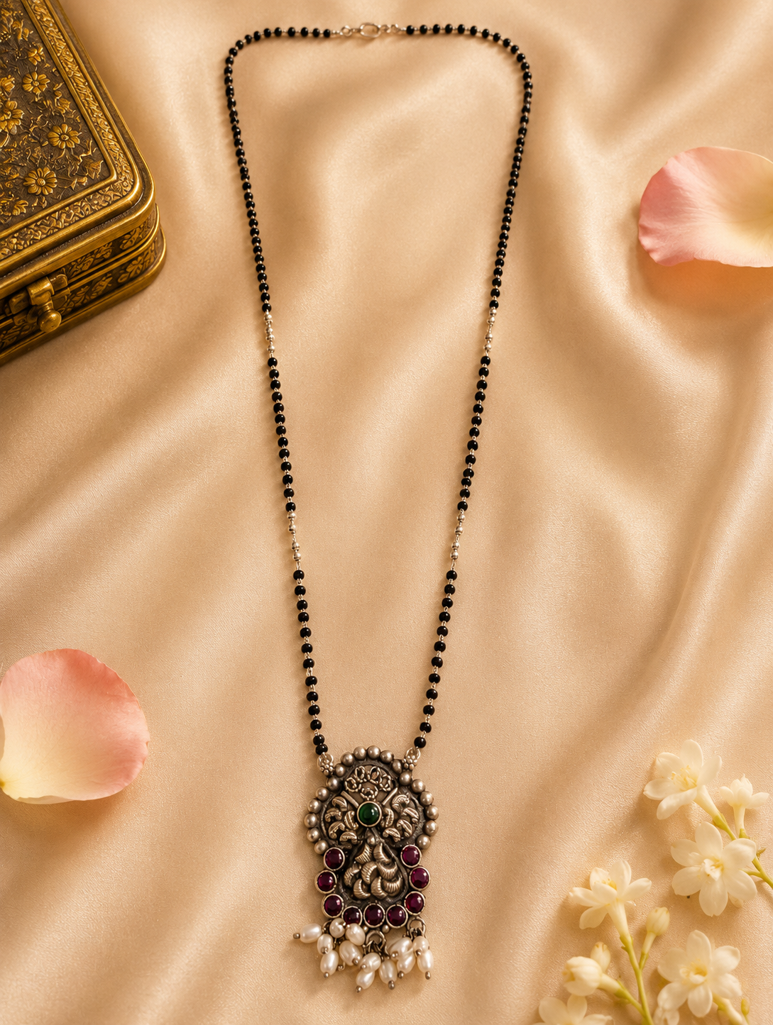 Handcrafted Oxidised Silver Mangalsutra