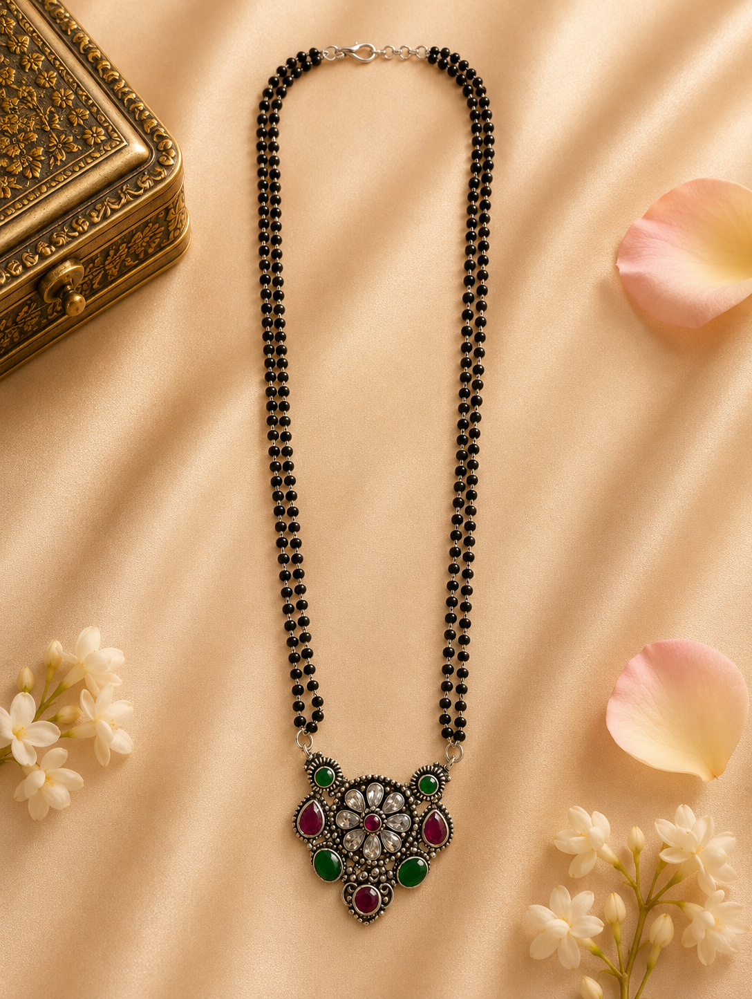 Handcrafted Oxidised Silver Mangalsutra