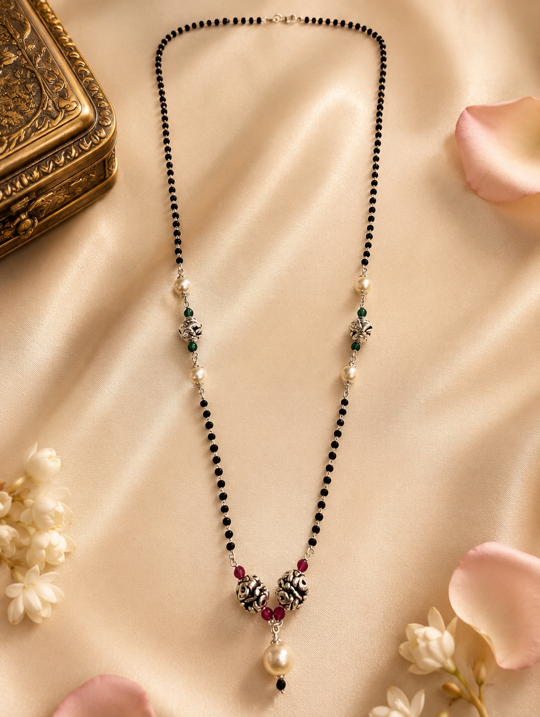 Handcrafted Oxidised Silver Mangalsutra