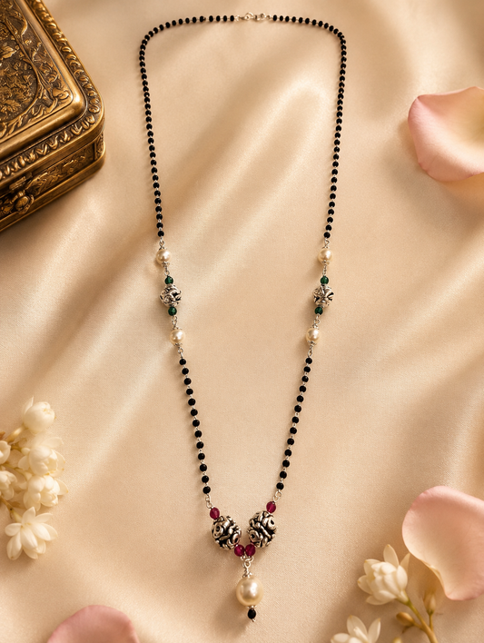 Handcrafted Oxidised Silver Mangalsutra