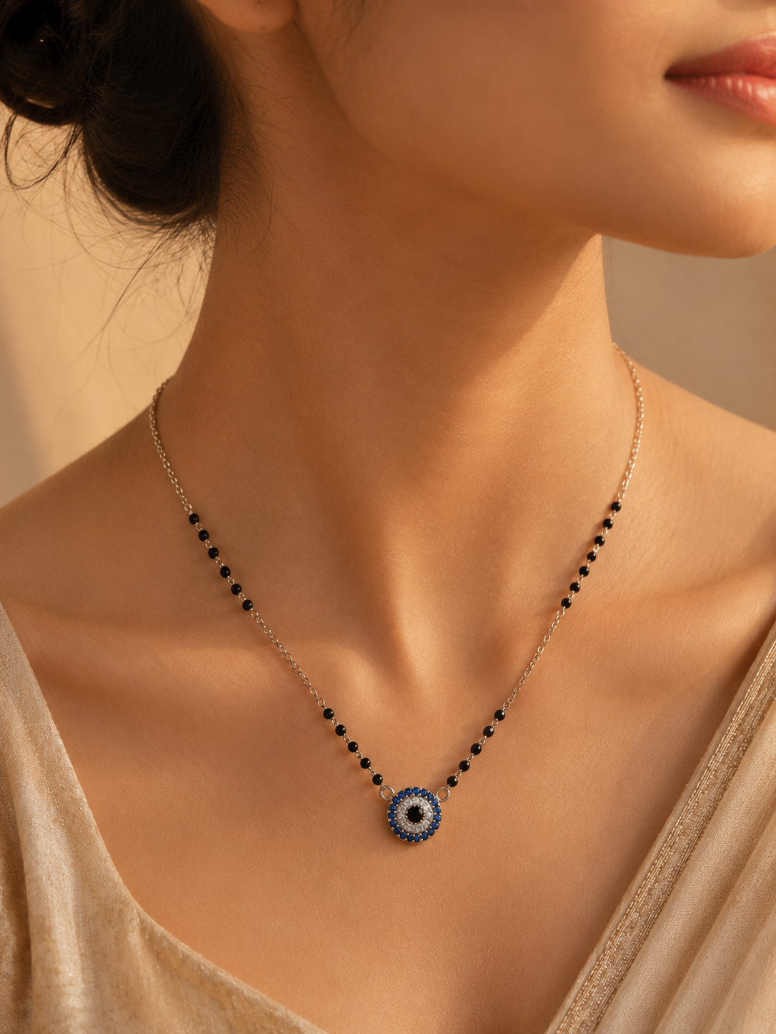 Blue Evil Eye Charm Mangalsutra