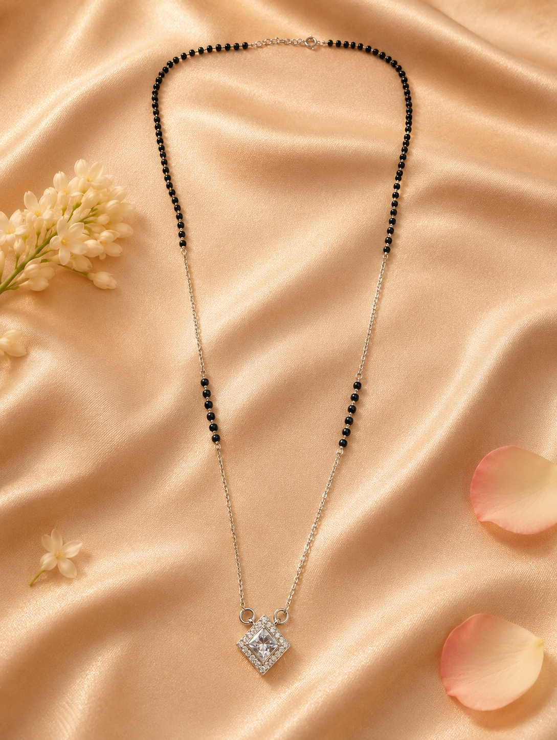 Celestial Square Halo Diamond Mangalsutra