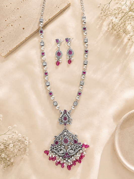 Handcrafted Oxidised Silver Necklace Set