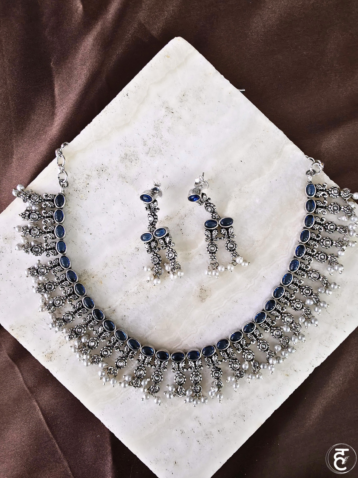 Handcrafted Oxidised Silver Necklace Set