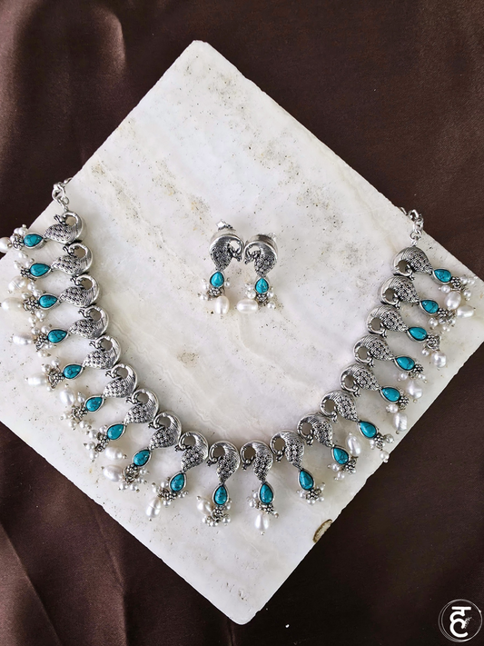 Handcrafted Oxidised Silver Necklace Set
