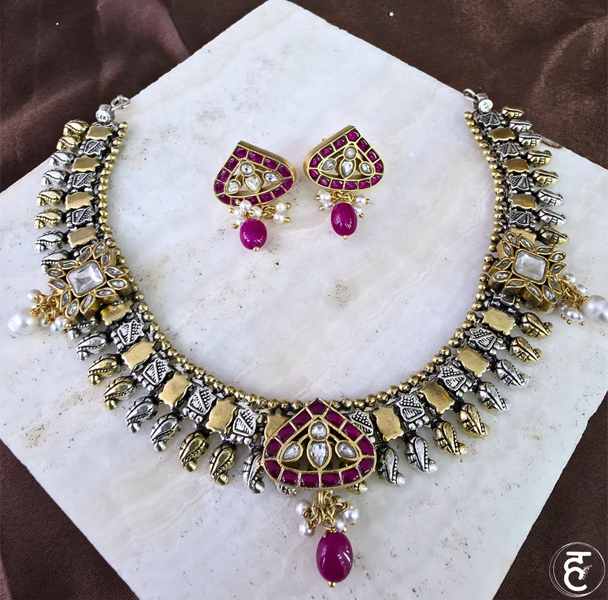 Handcrafted Oxidised Silver Necklace Set