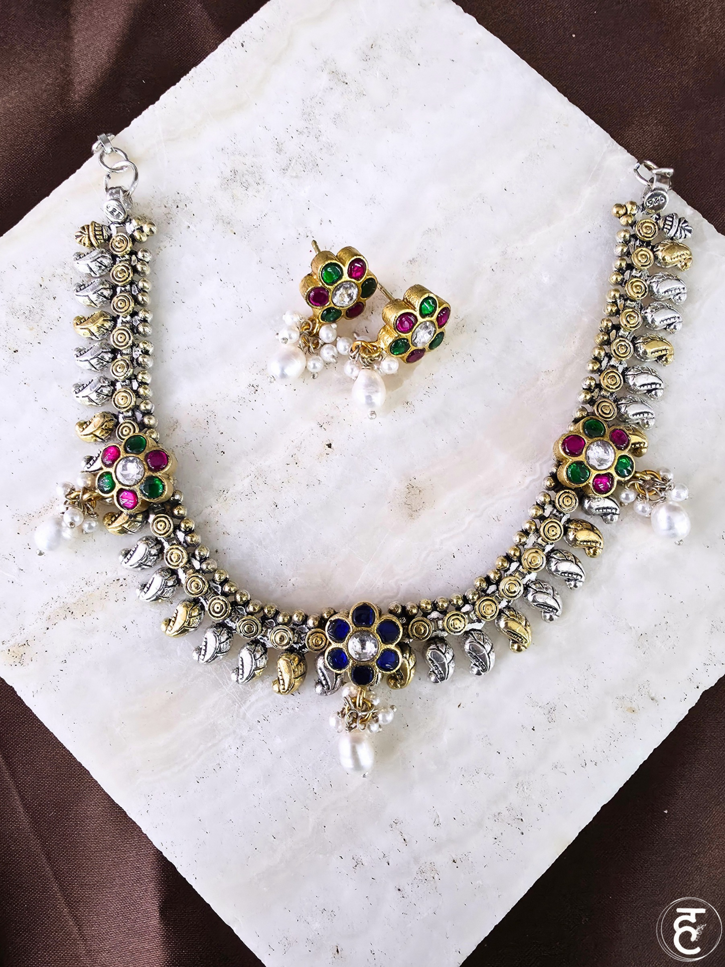 Handcrafted Oxidised Silver Necklace Set