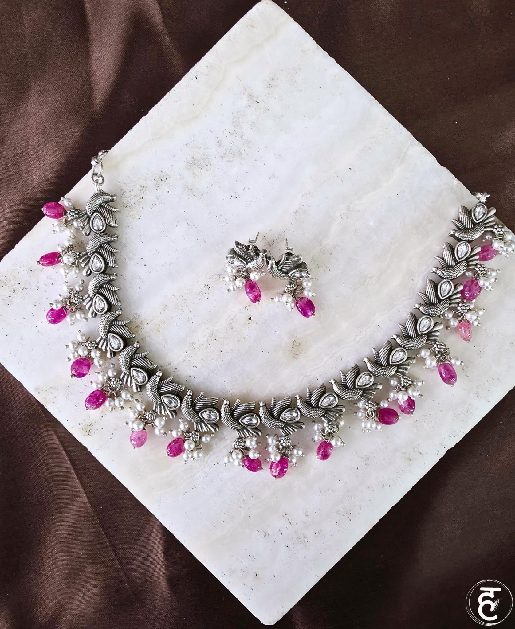 Handcrafted Oxidised Silver Necklace Set