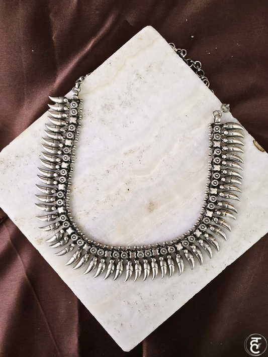 Handcrafted Oxidised Silver Necklace Set