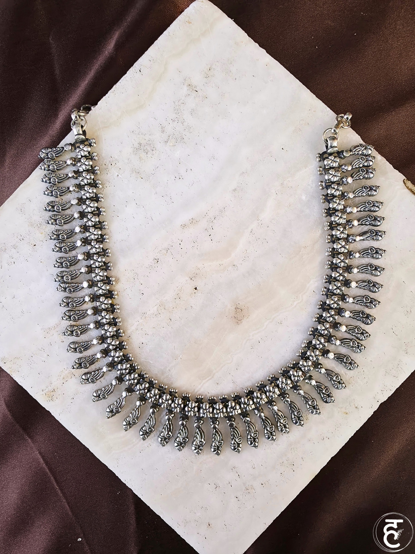 Handcrafted Oxidised Silver Necklace Set