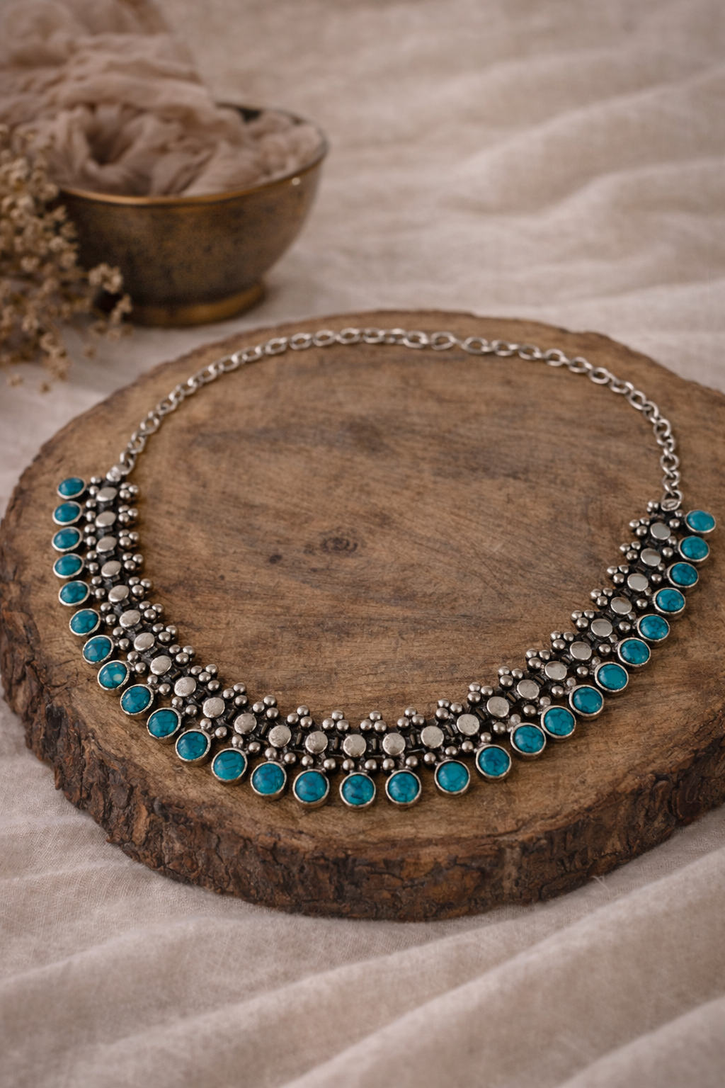 Handcrafted Oxidised Silver Necklace Set
