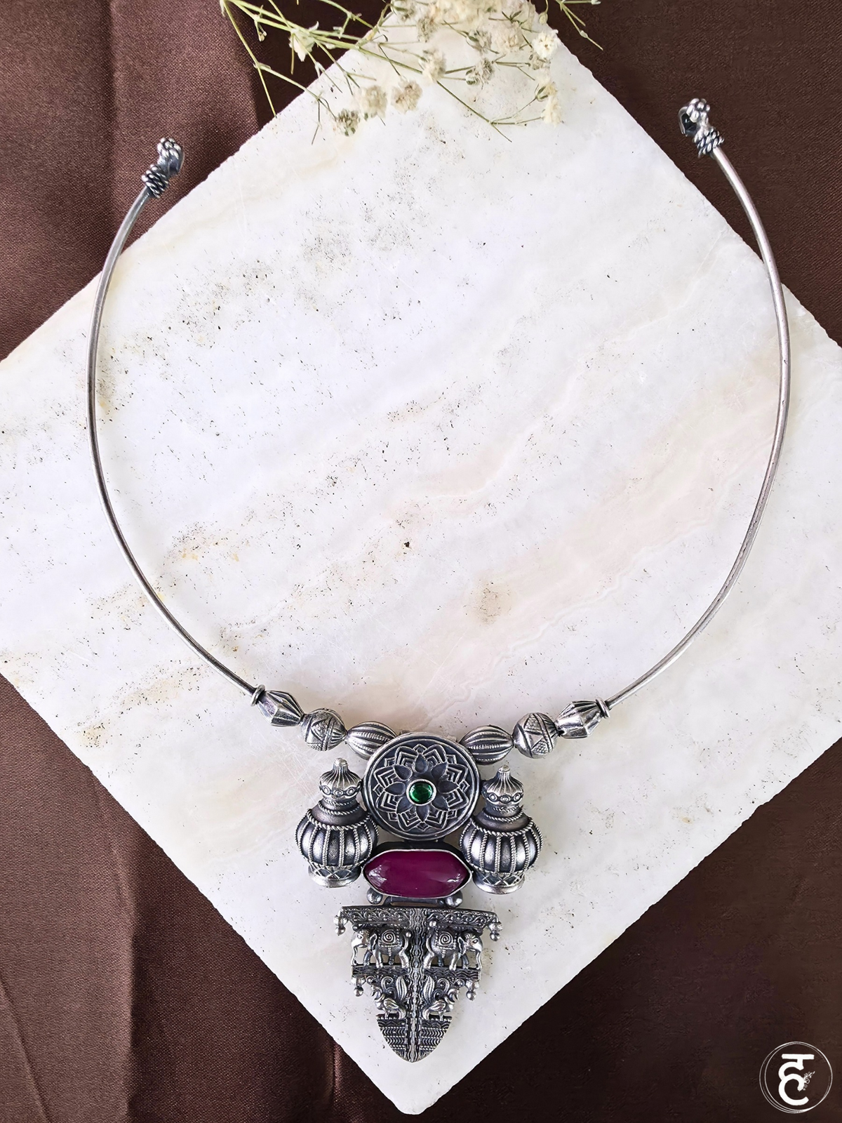 Handcrafted Oxidised Silver Necklace Set