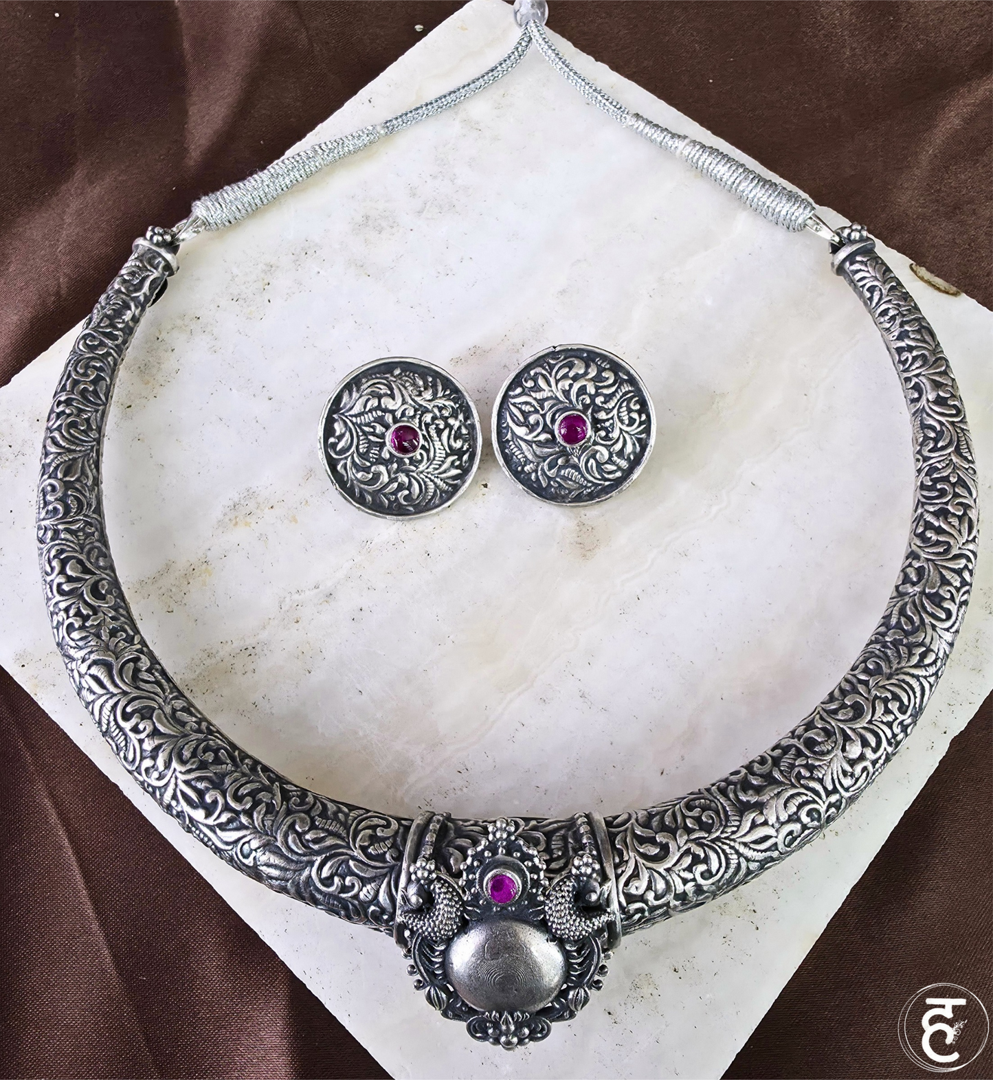 Handcrafted Oxidised Silver Necklace Set