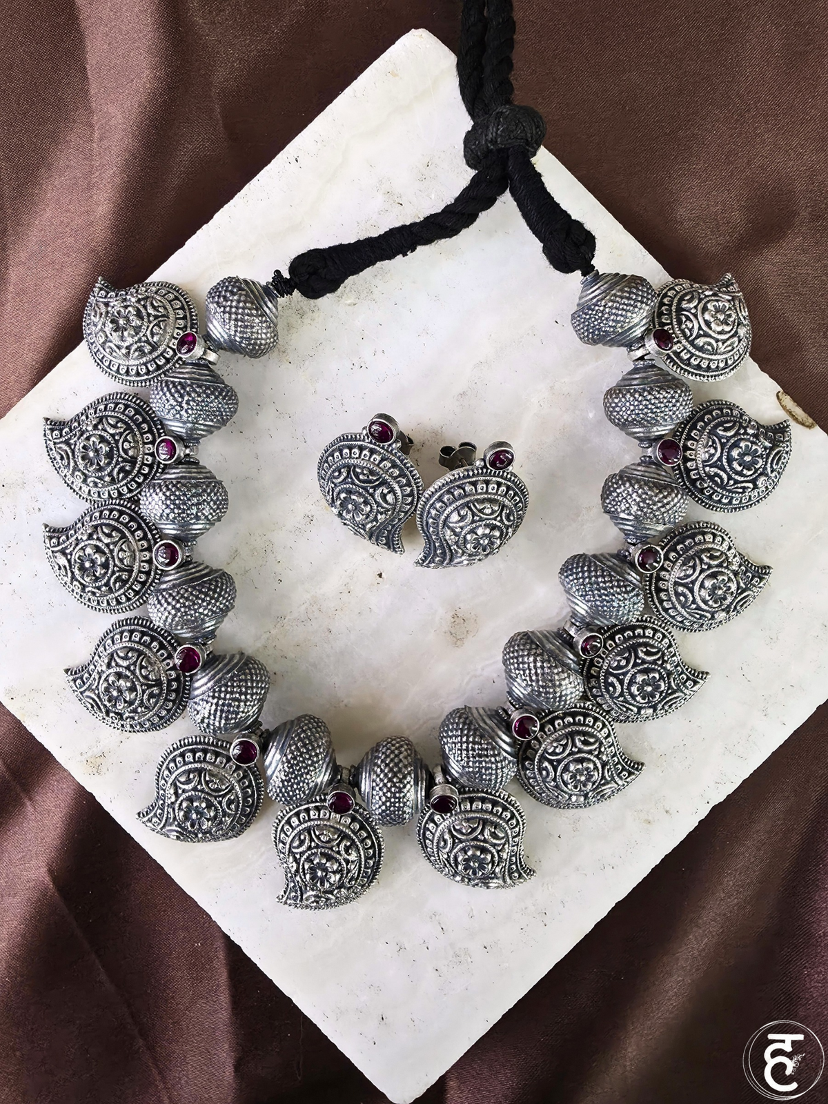 Handcrafted Oxidised Silver Necklace Set
