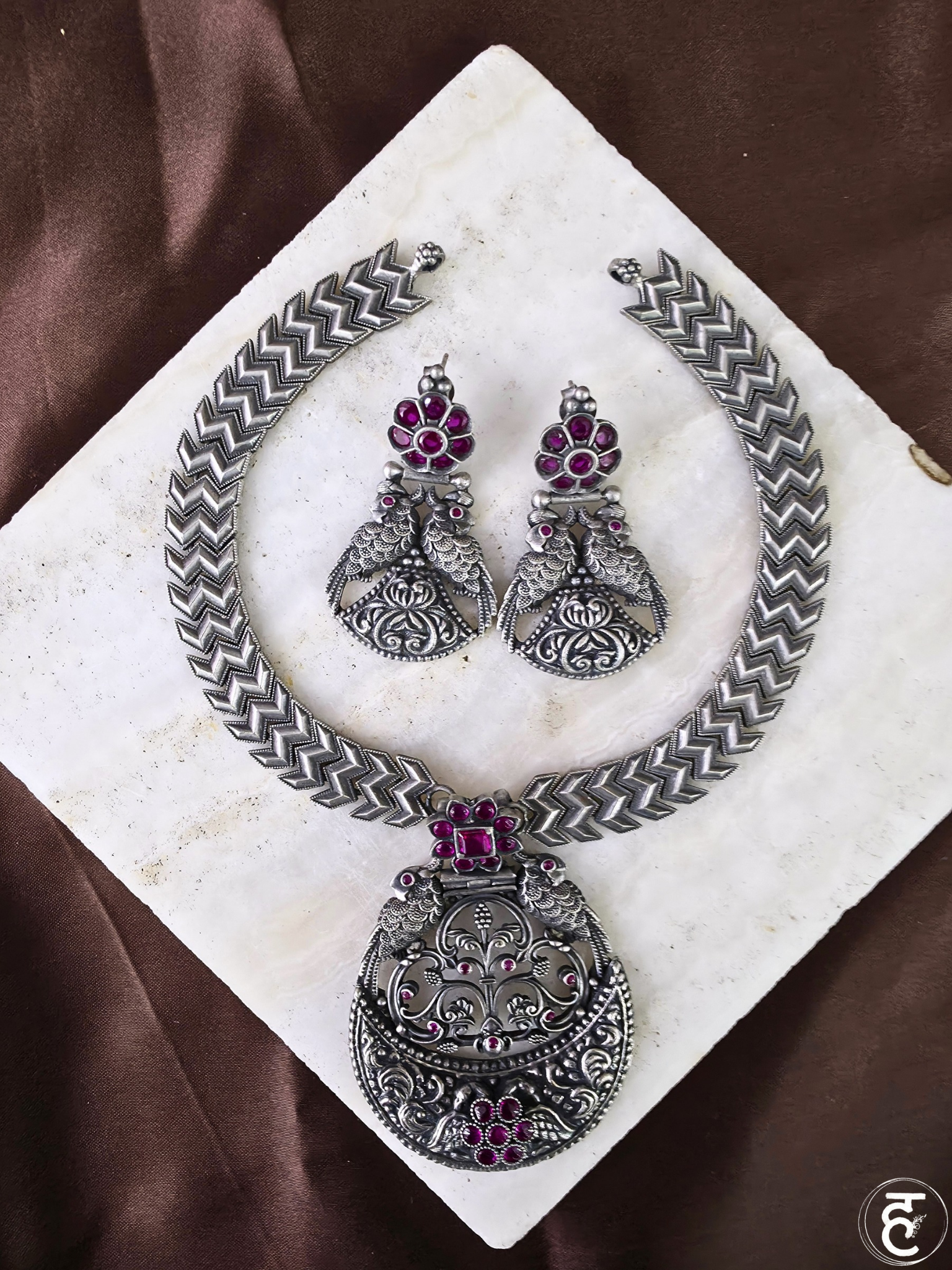 Handcrafted Oxidised Silver Necklace Set