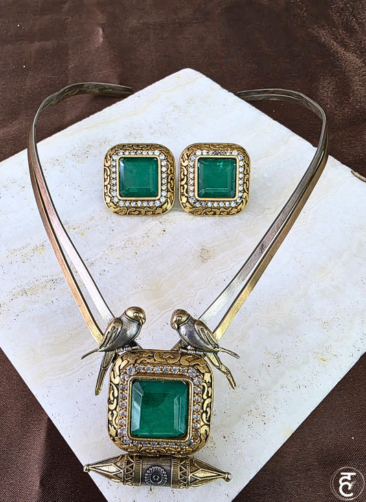 Handcrafted Oxidised Silver Necklace Set