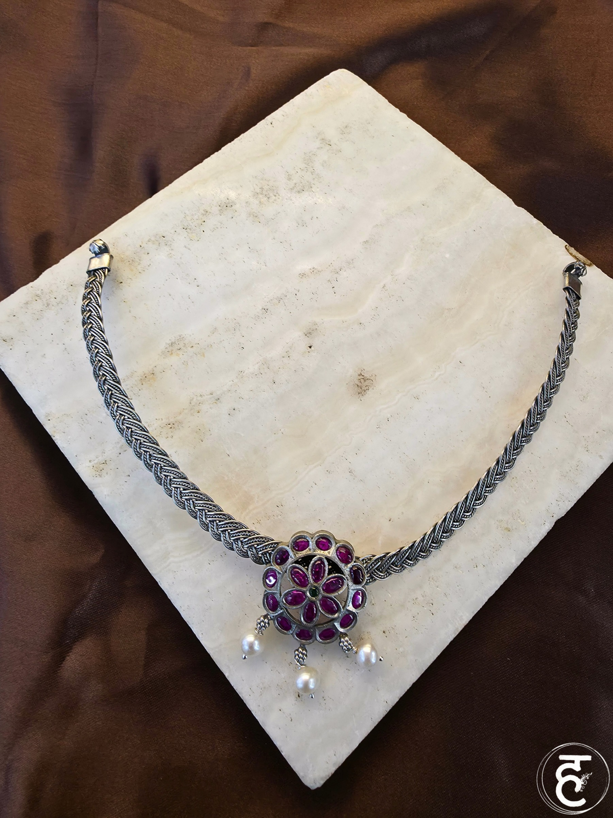 Handcrafted Oxidised Silver Necklace Set