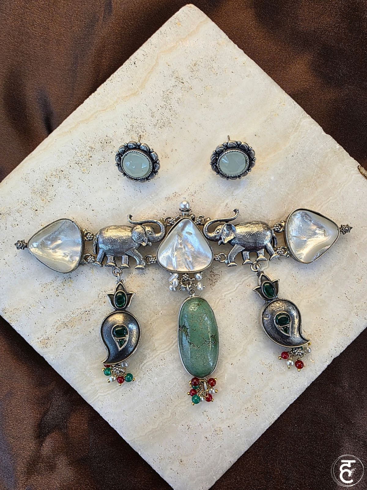 Handcrafted Oxidised Silver Necklace Set