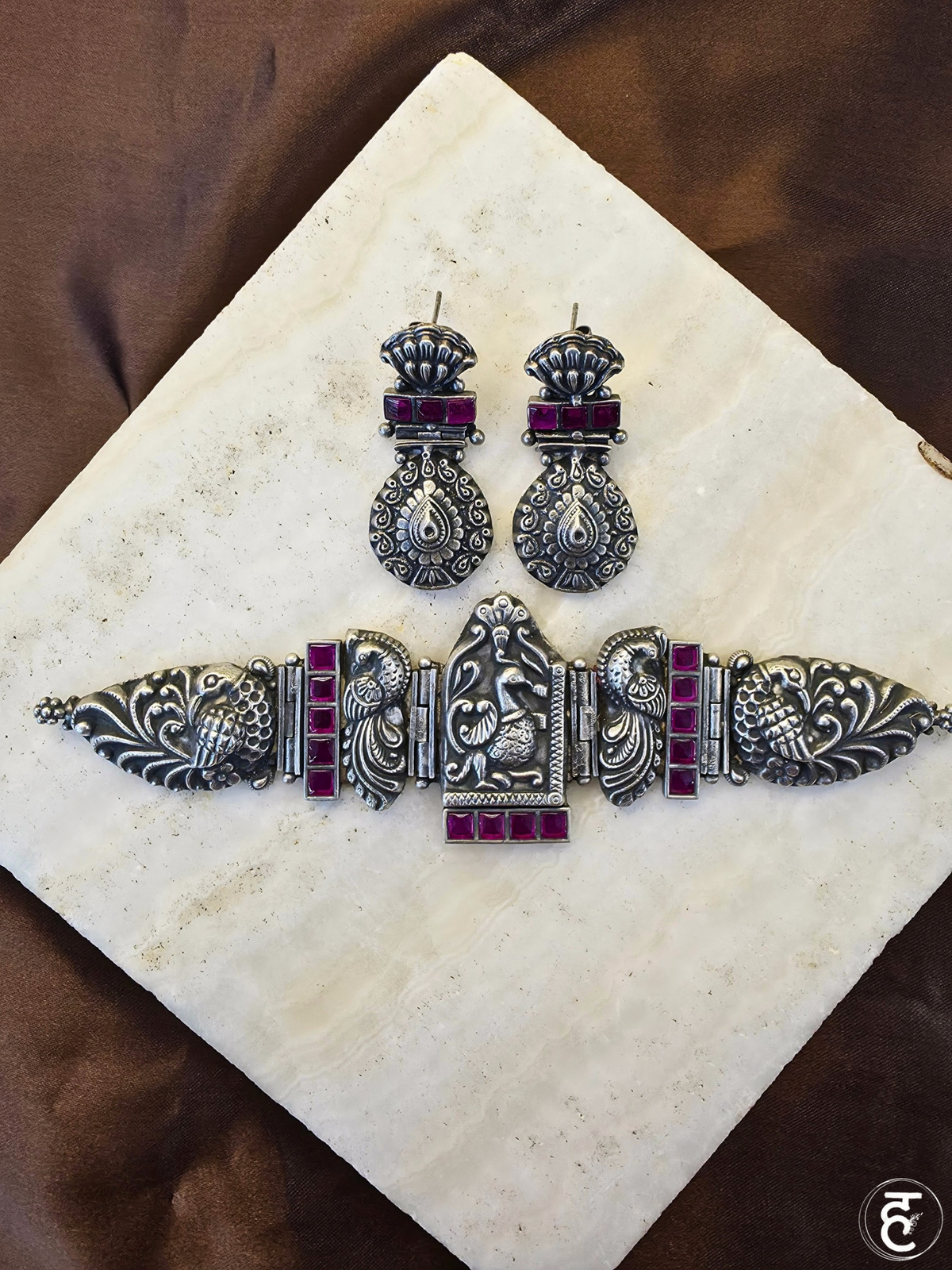 Handcrafted Oxidised Silver Necklace Set