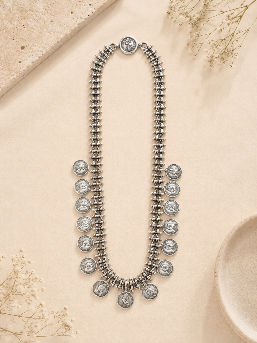 Handcrafted Oxidised Silver Necklace Set