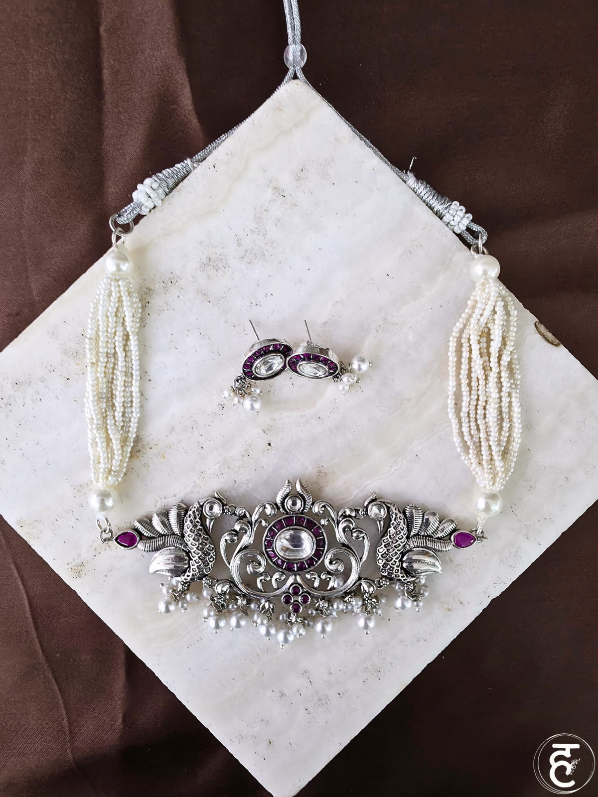 Handcrafted Oxidised Silver Necklace Set
