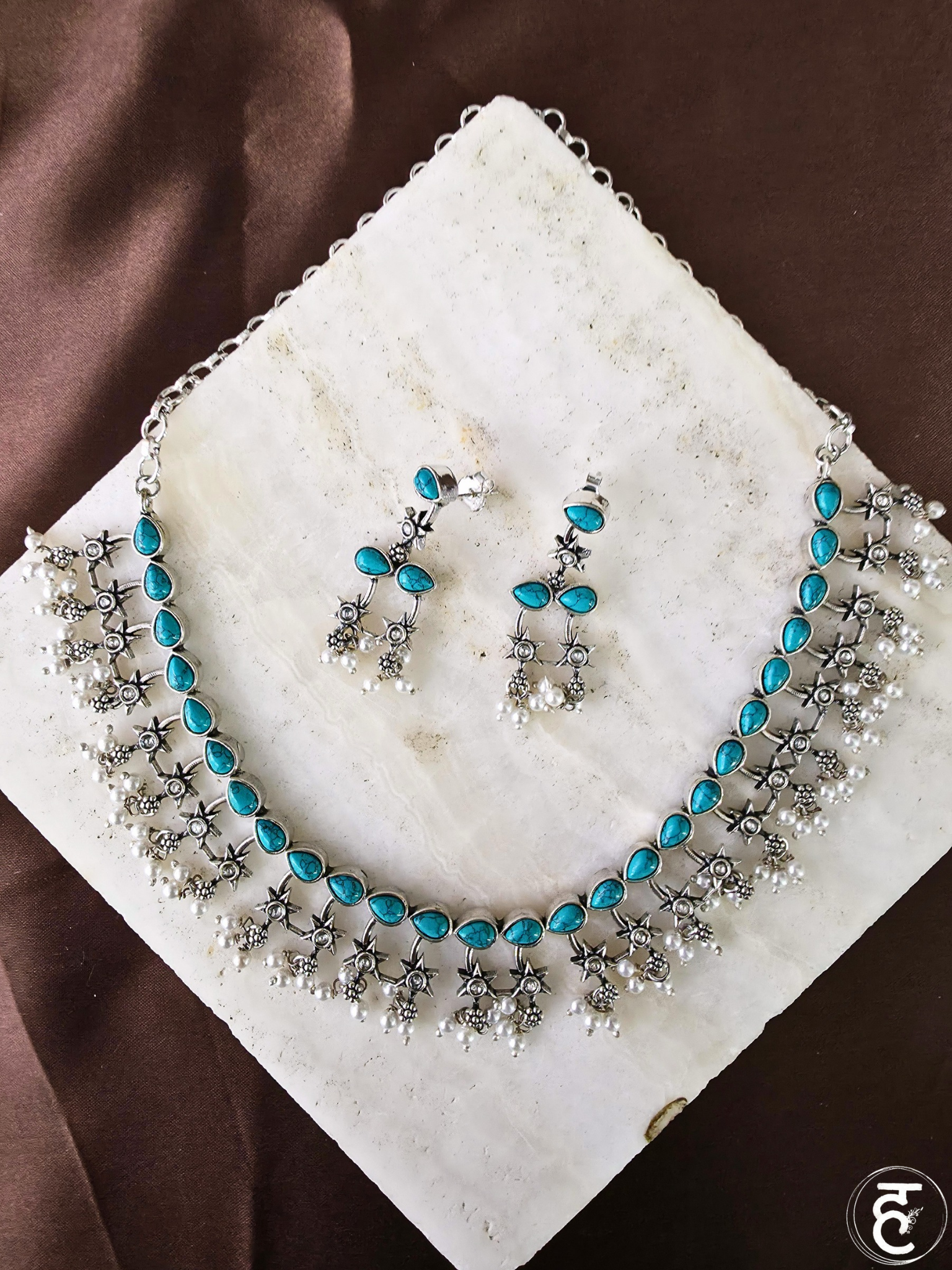 Handcrafted Oxidised Silver Necklace Set