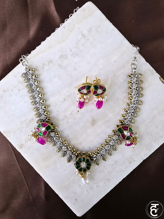 Handcrafted Oxidised Silver Necklace Set