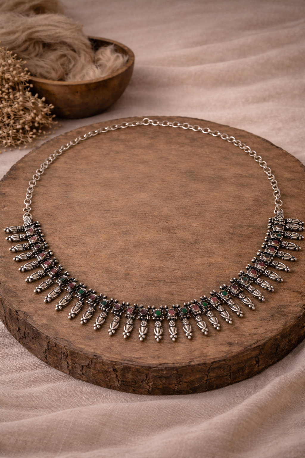 Handcrafted Oxidised Silver Necklace Set