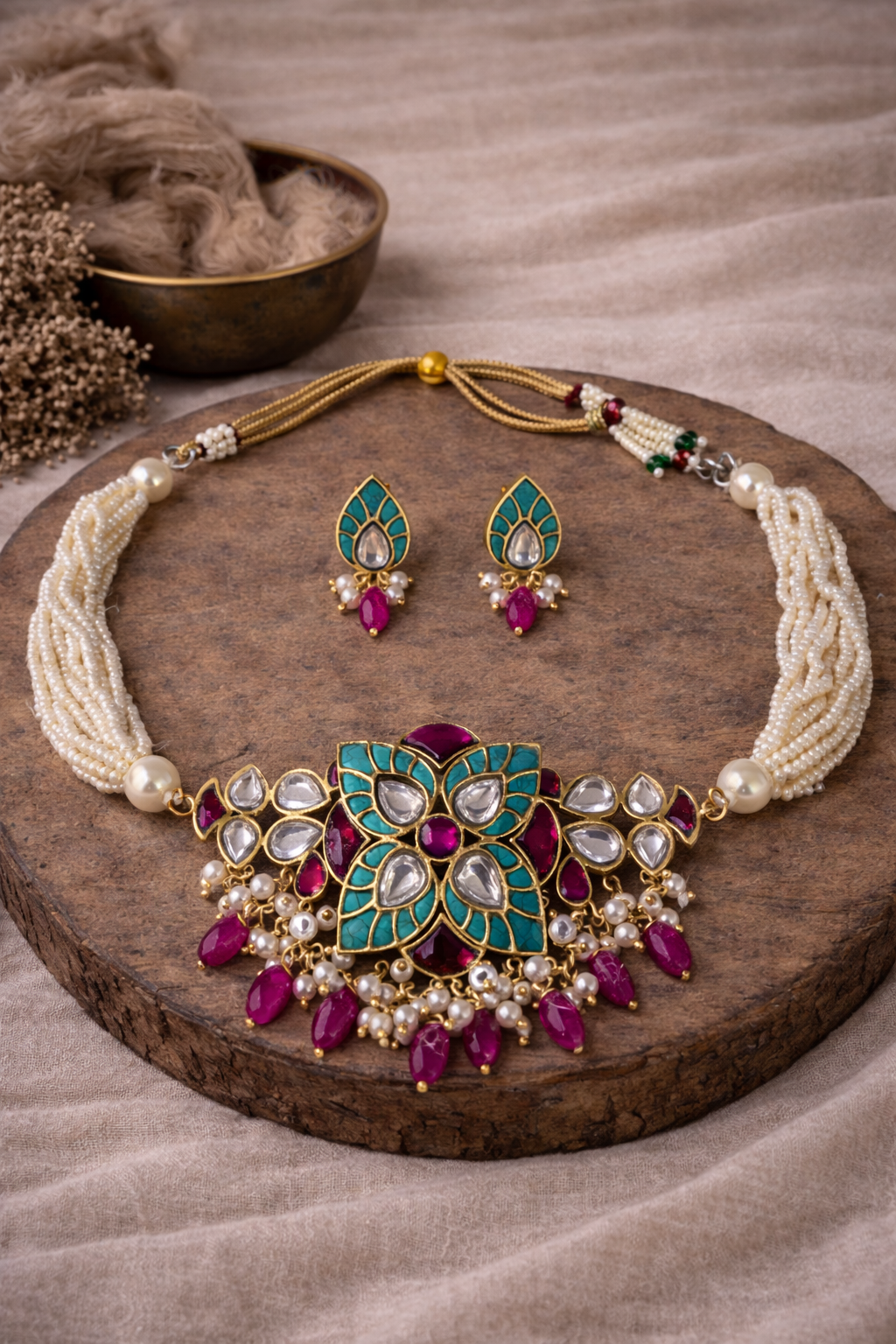 Handcrafted Oxidised Silver Necklace Set