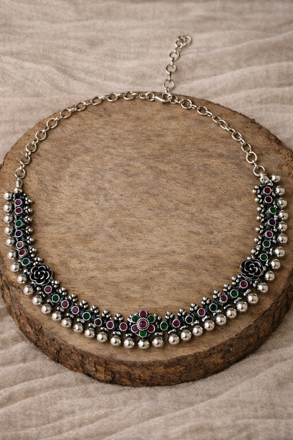 Handcrafted Oxidised Silver Necklace Set