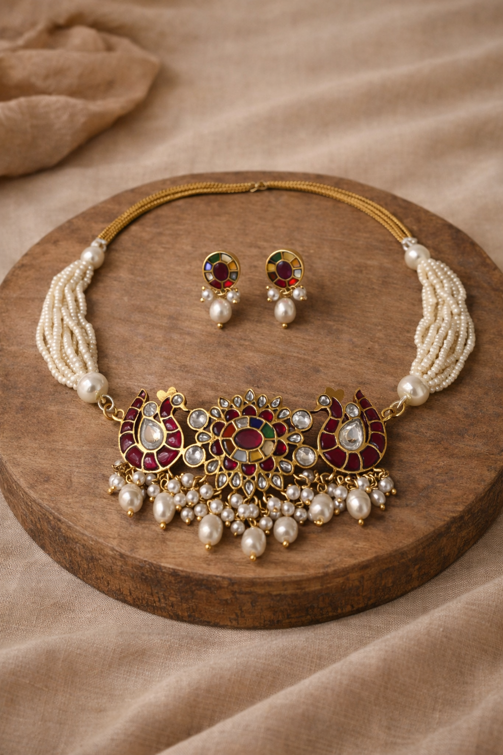 Handcrafted Oxidised Silver Necklace Set