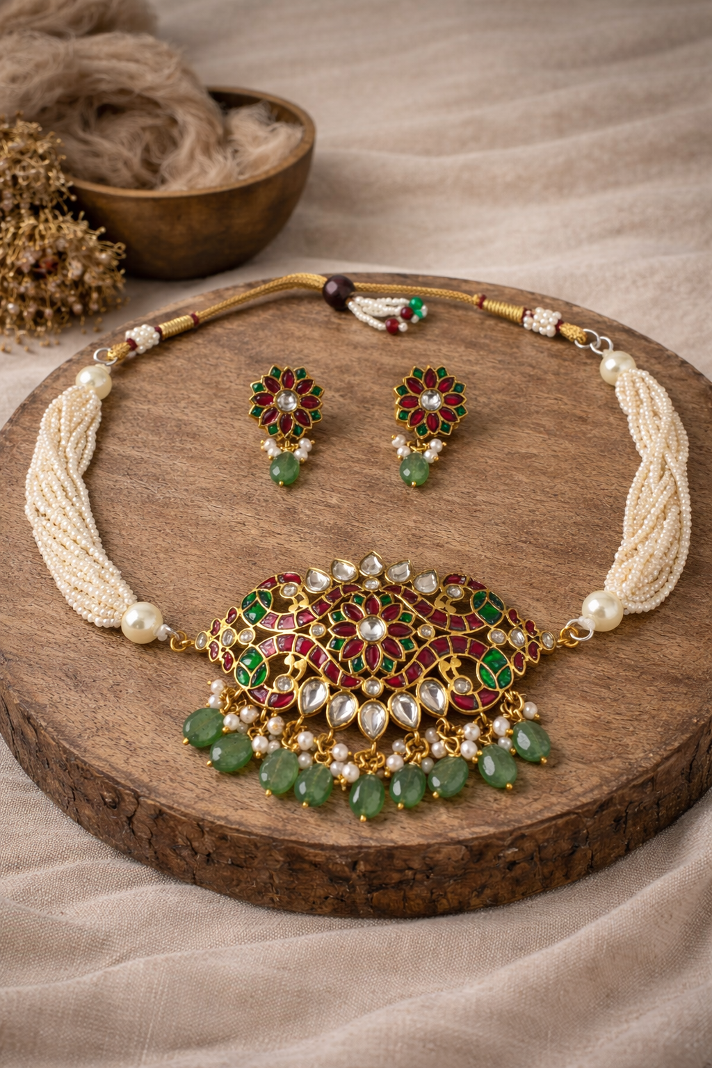 Handcrafted Oxidised Silver Necklace Set