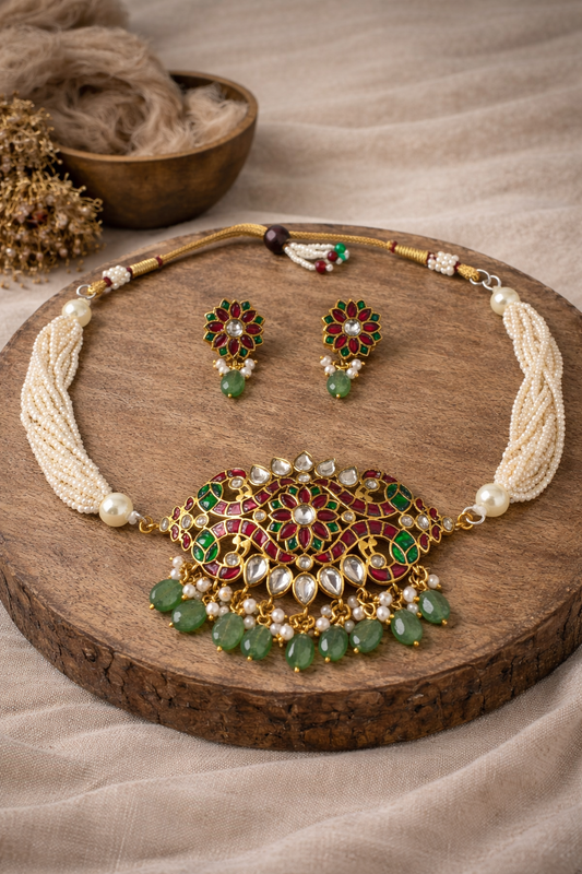 Handcrafted Oxidised Silver Necklace Set