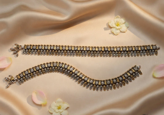 Handcrafted Oxidised Silver Anklets
