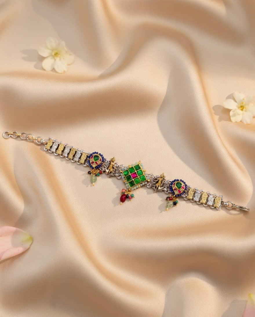Rangmahal Kundan Charm Bracelet