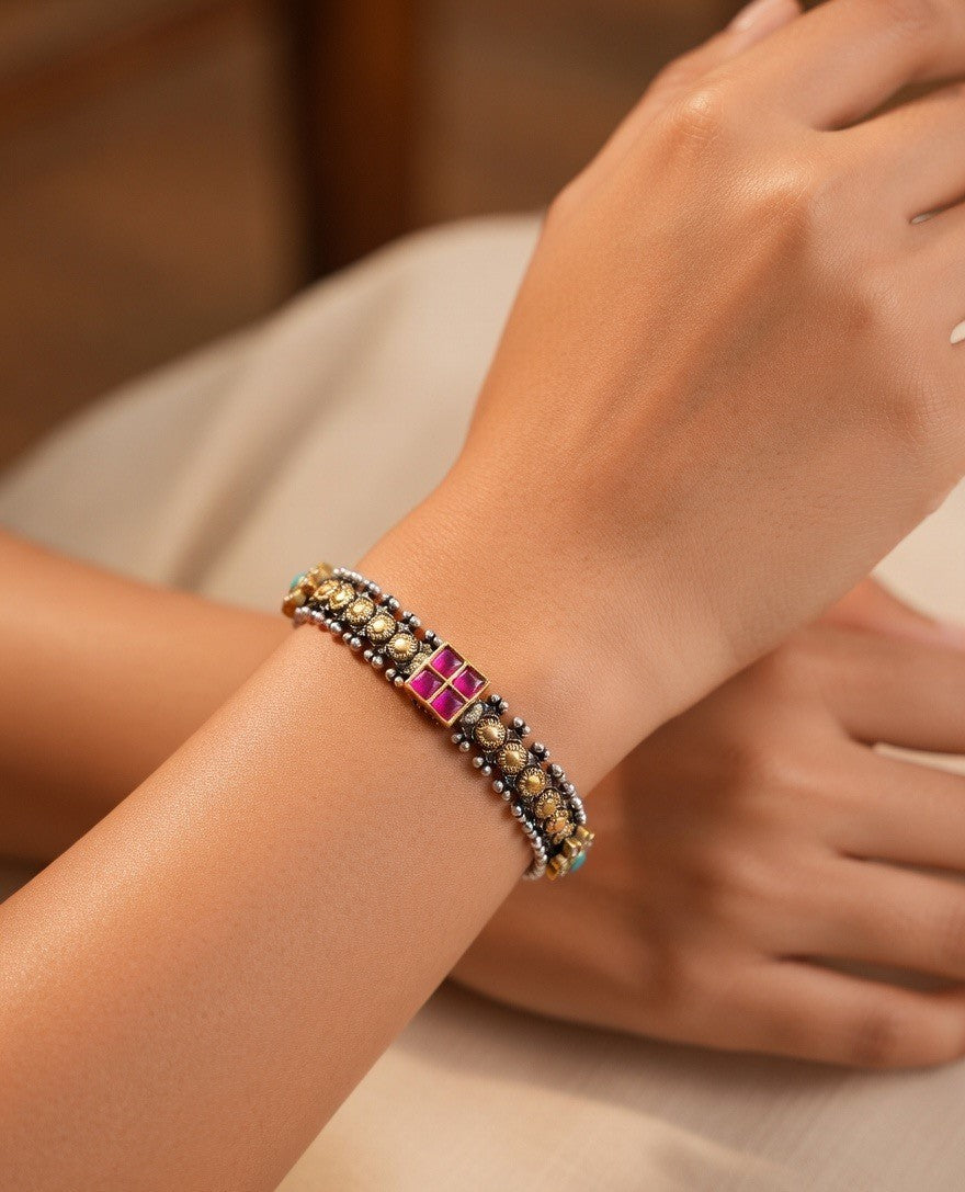 Ratanjali Meenakari Kundan Bracelet