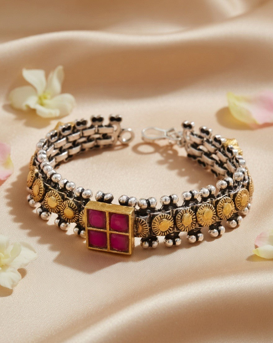 Ratanjali Meenakari Kundan Bracelet