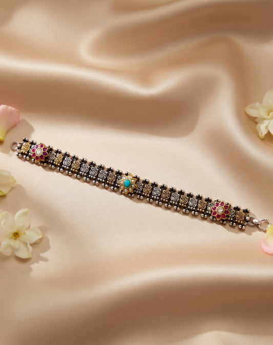 Pushpika Kundan Meenakari Bracelet