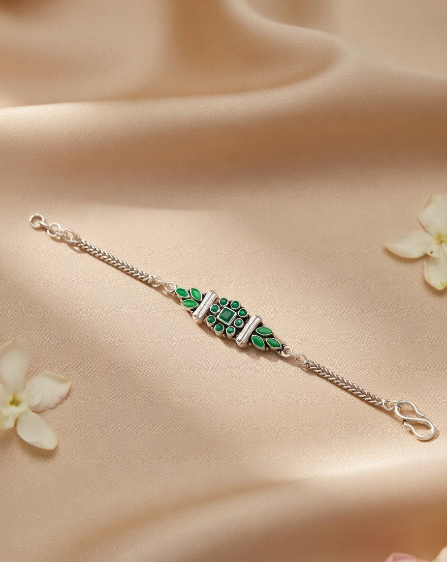 Haritmani Kundan Meenakari Bracelet