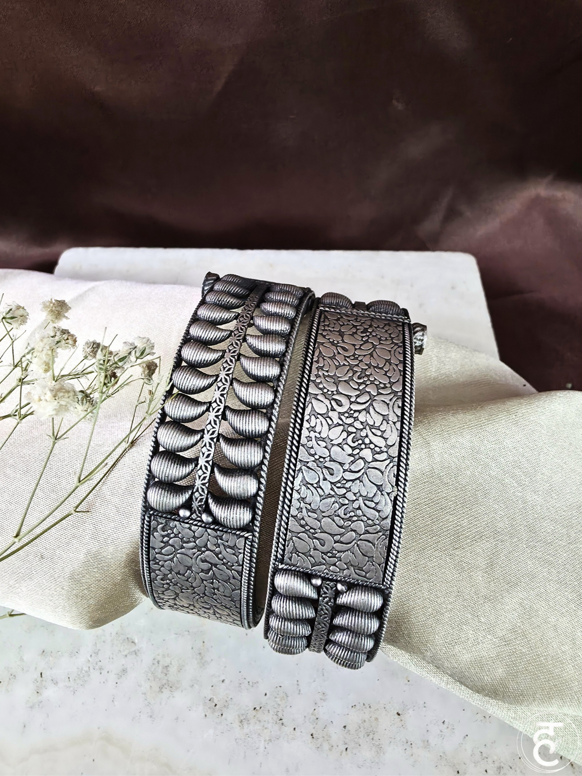 Handcrafted Oxidised Silver Bangles